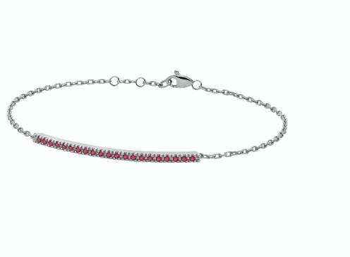 Pulsera Donna Oro Mujer in Oro blanco Rubino 0.20 Ct BROR-9-253 TENNIS - BROR-9-253 TENNIS